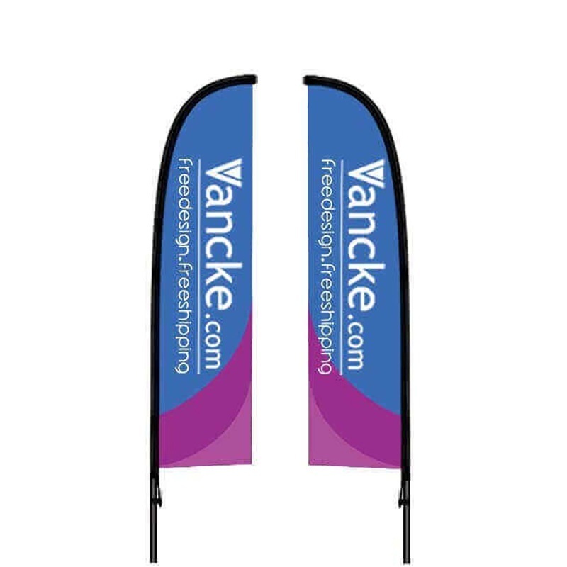 Factory Direct Sale Flexible Flag Pole Flag Banner Stand for Event Custom Fabric Printing Beach Flag