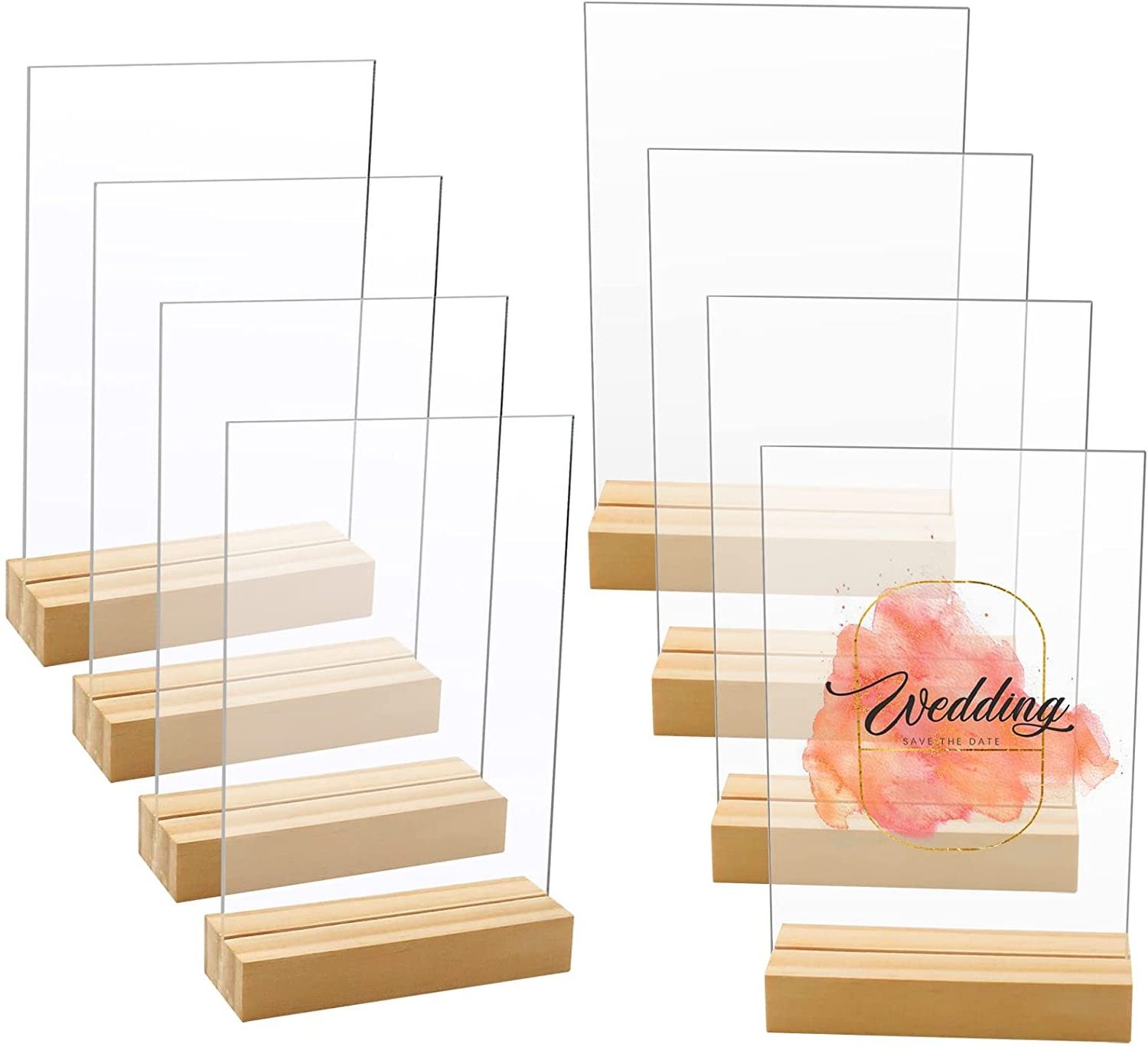 Hot Sale Menu Holder Stand Acrylic With Wood Base  Acrylic Holder For  Restaurant