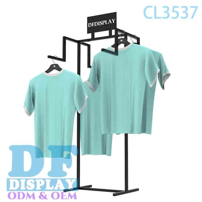 Clothing stand metal garment display rack metal black hanging clothes rack for store clothing store retail garment display rack