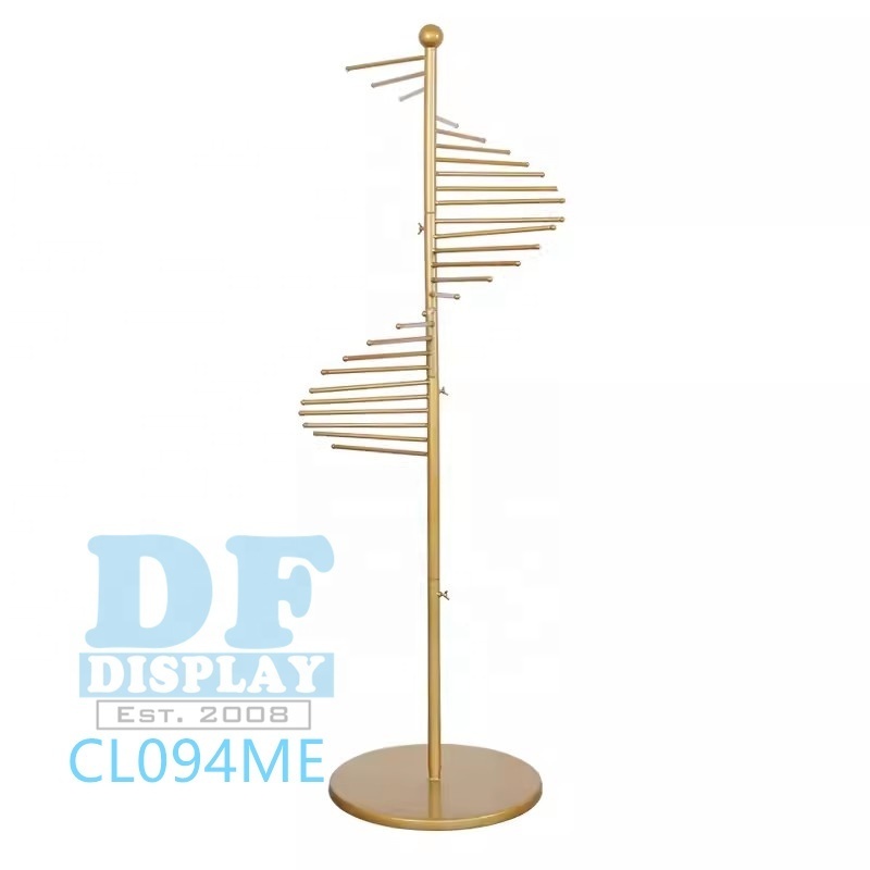 Round Clothing Rack Luxury Metal Gold Round Rack For Hanging Clothes In Shop Garment Display Stand