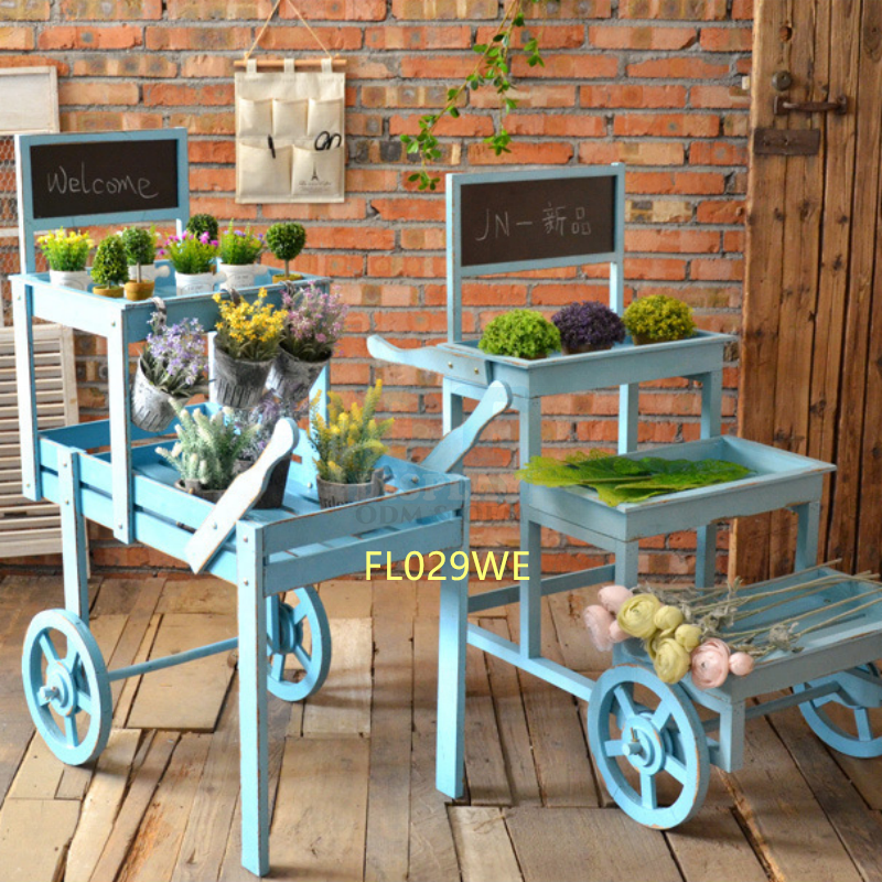 Candy cart flower cart display decorative flower cart wood with wheels