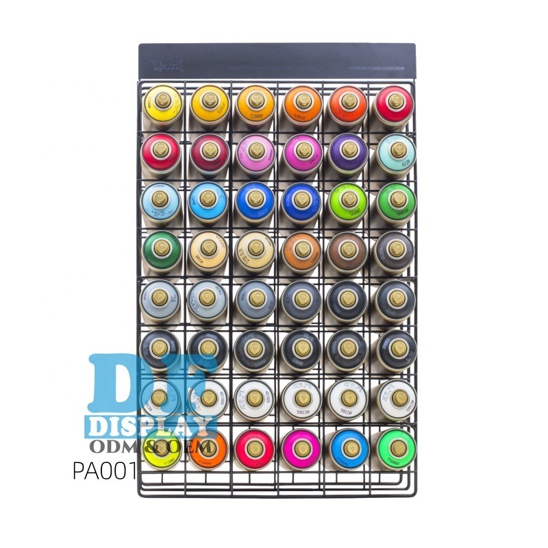 PA001  Customized Metal Floor spray paint cans holder Display Rack For Or For Aerosol Can Display Stand aerosol spray pai