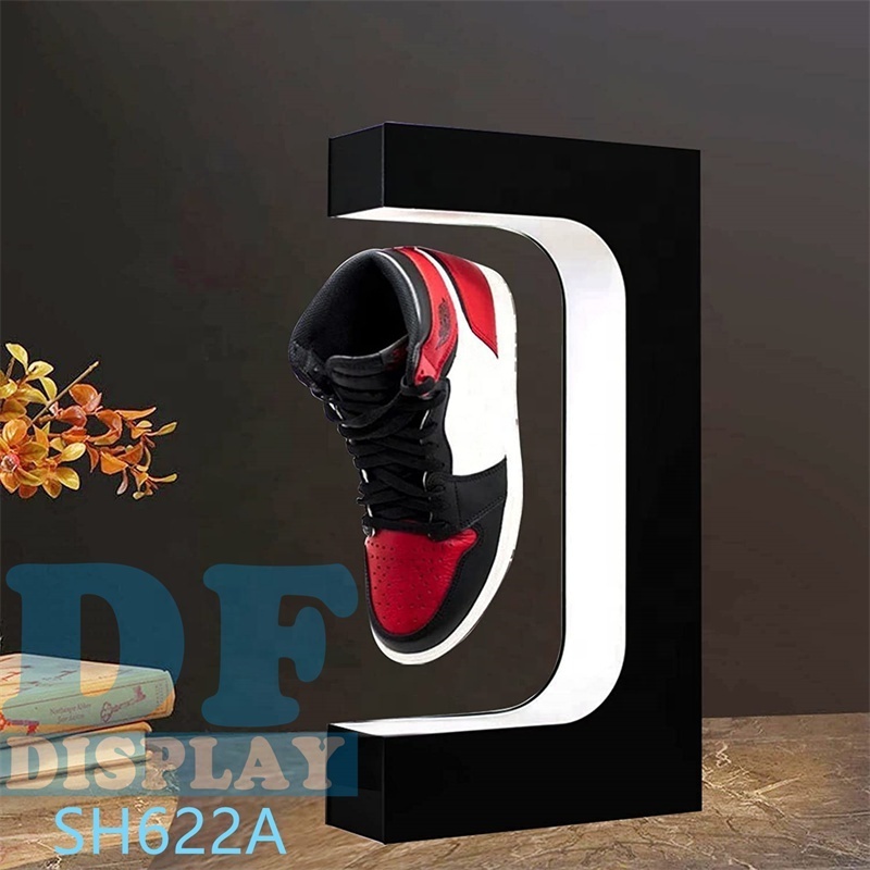 Shoes Display For Retail Shop Levetating Shoe Display Sneaker Stand Holder Rotation Acrylic Rack With LED