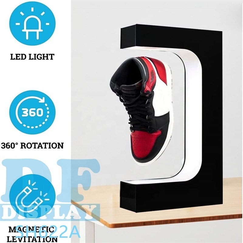 Shoes Display For Retail Shop Levetating Shoe Display Sneaker Stand Holder Rotation Acrylic Rack With LED