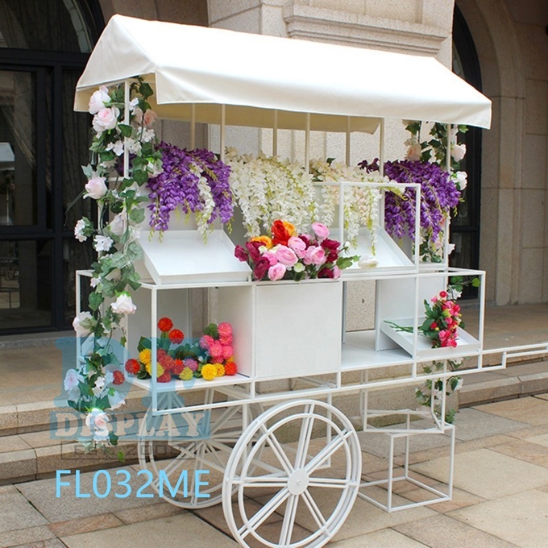 White candy cart flower cart candy cart with wheels