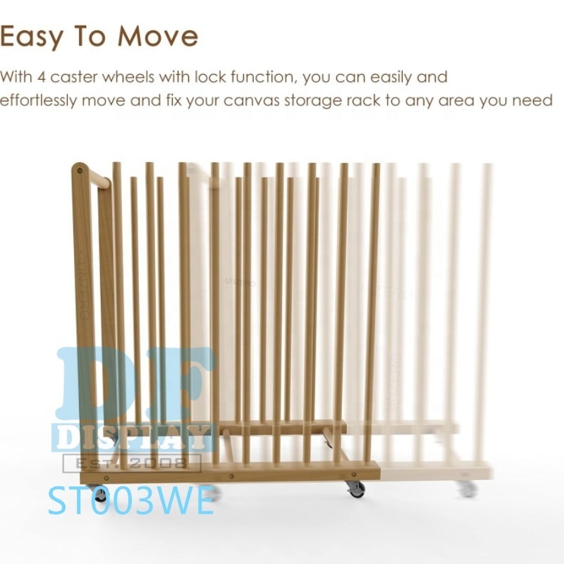 Art Canvas Storage Canvas Boards Rack Art Storage with Handle Wooden Drying Rack For Art