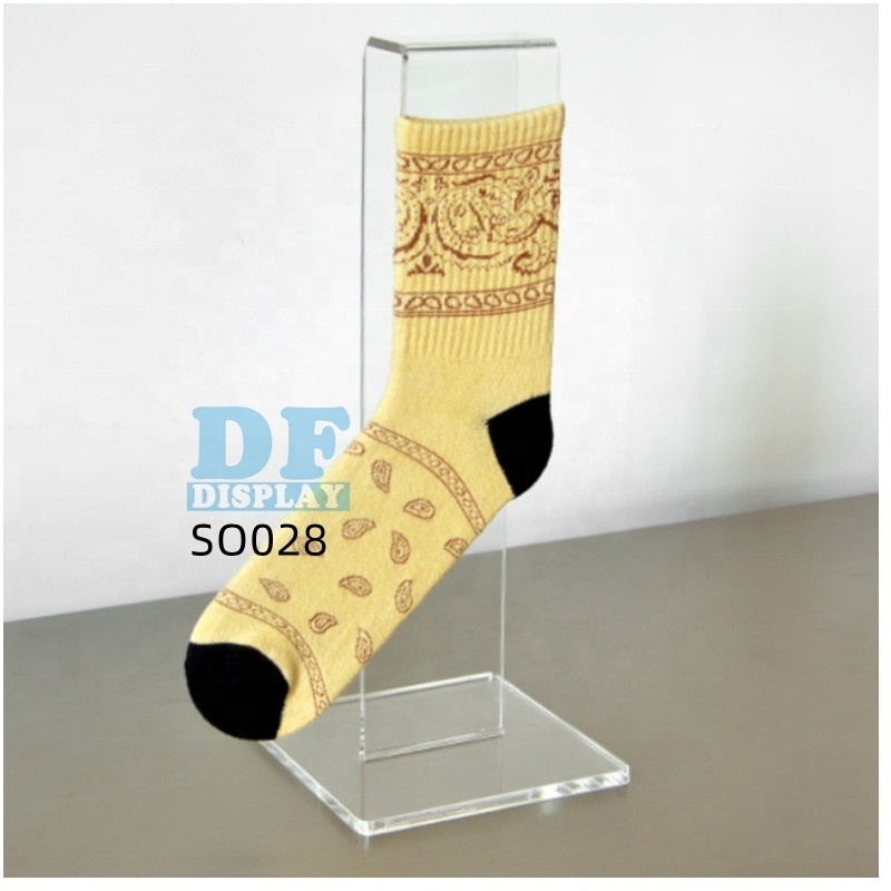 SO028 Fashionable hot retail sock  retail socks business Floor shelf/  acrylic Christmas stocking Display Rack