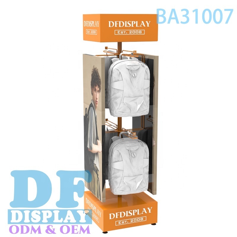 Backpack display rack floor standing backpack display for retail backpack display stand