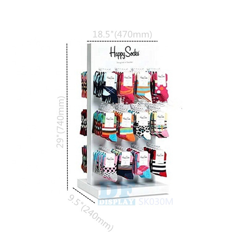 SK030 HAPPY SOCK Stand  DISPLAY  RACK WITH  24PCS OF SLATWALL HOOKS DFDISPLAY/ double side hook pegboard  shelf