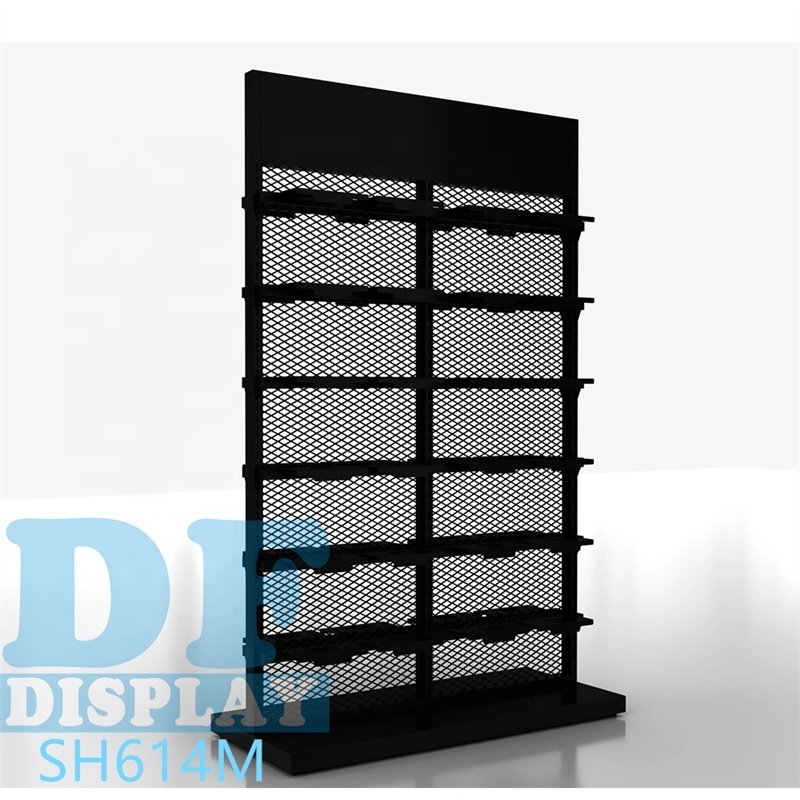 Commercial wholesale retail purse shoe display rack shoe wall display for shop metal adjustable display stand