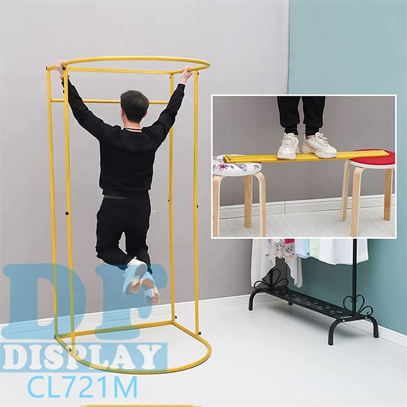 Clothing Store Mobile Portable Fitting Room Metal Display Stand Dressing Room Portable Fitting