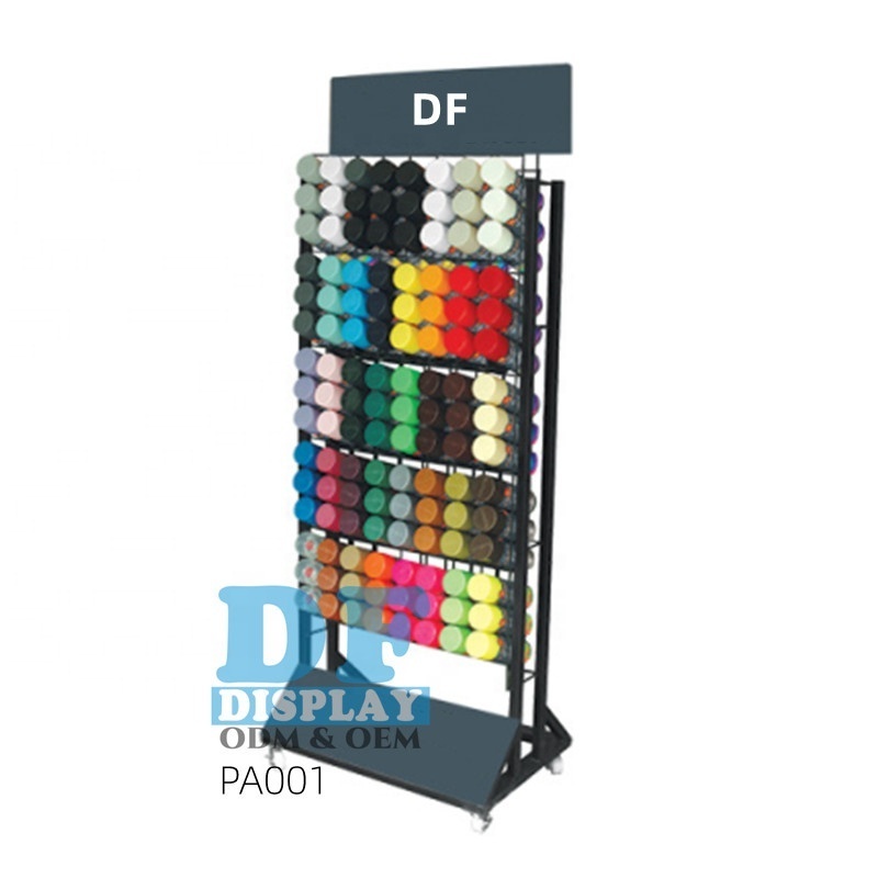 PA001  Customized Metal Floor spray paint cans holder Display Rack For Or For Aerosol Can Display Stand aerosol spray pai