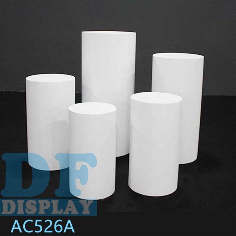 Acrylic display plinth for exhibitions weddings round plinths display white acrylic wedding cylinder