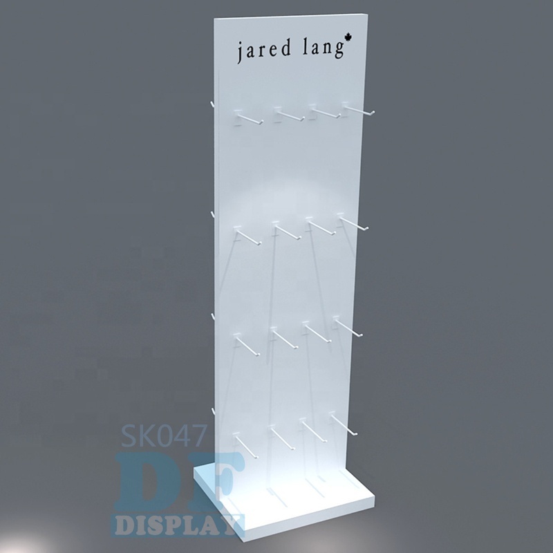 SK044 Double sided  acrylic floor RACK WITH  HOOKS for socks DFDISPLAY