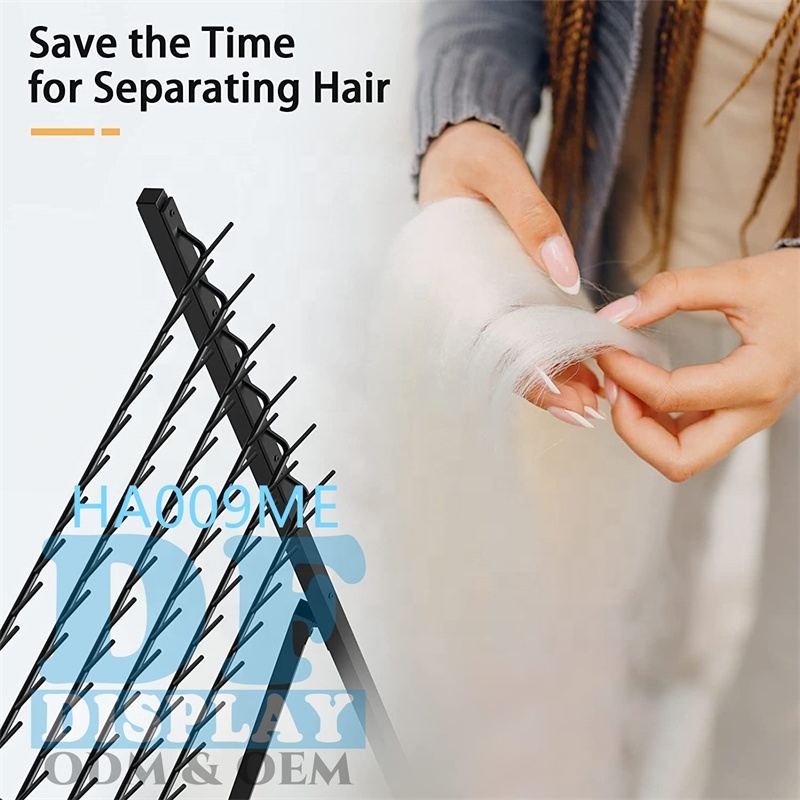 Metal braiding rack floor standing hair extension display stand braiding hair rack for retail shop