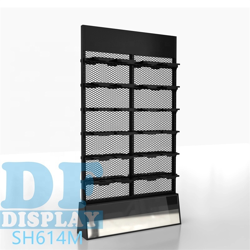 Commercial wholesale retail purse shoe display rack shoe wall display for shop metal adjustable display stand