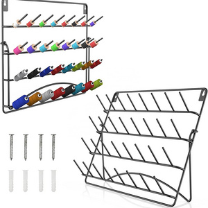 H091  Metal Thread Rack Organizer Sewing Storage Stand with Hooks, Large Rack for Quilting Embroidery Jewelry  Rack