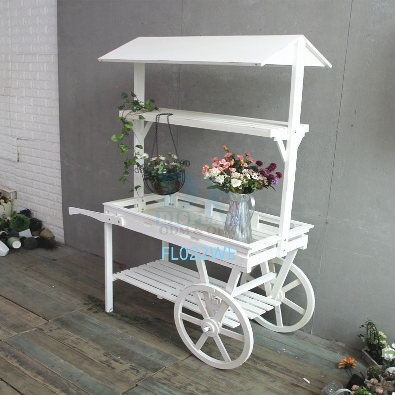 White wood cart decor wooden candy cart for sale bar cart wood with wheels for party birthday wedding events