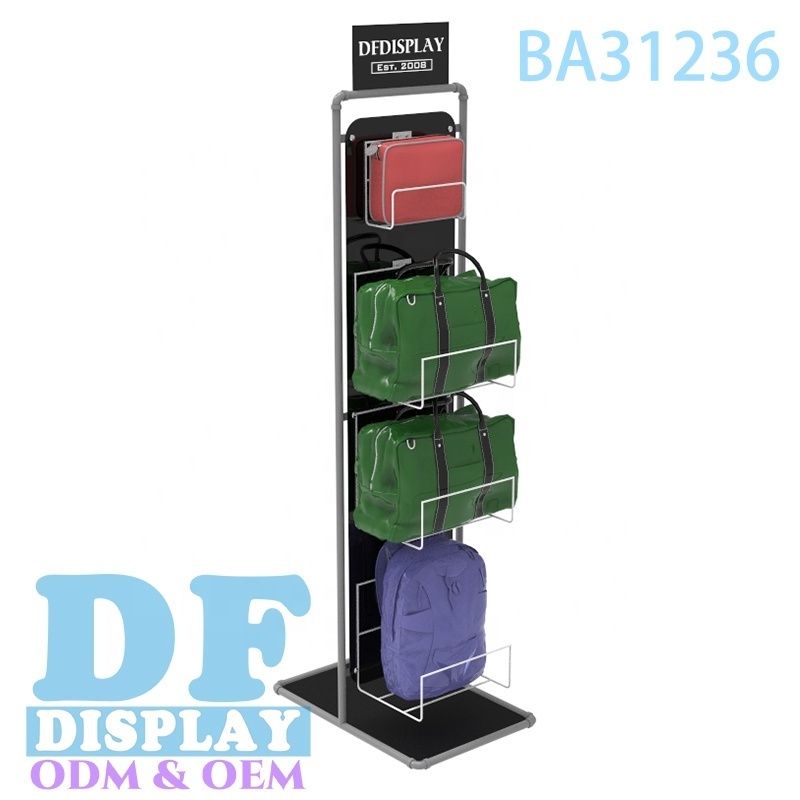 Bag display rack for shop bag stand holder backpack rack handbags displays handbag floor display