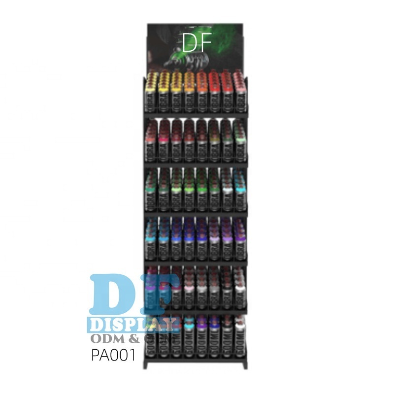 PA001  Customized Metal Floor spray paint cans holder Display Rack For Or For Aerosol Can Display Stand aerosol spray pai