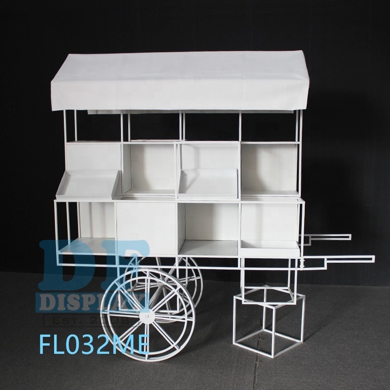 White candy cart flower cart candy cart with wheels