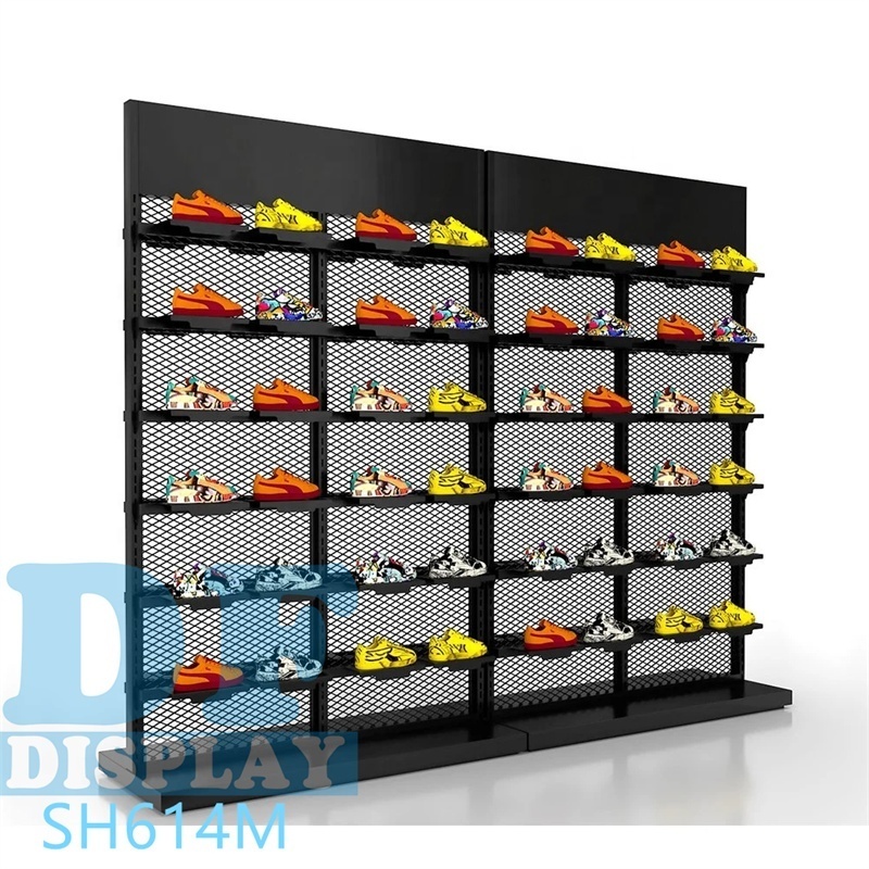 Commercial wholesale retail purse shoe display rack shoe wall display for shop metal adjustable display stand