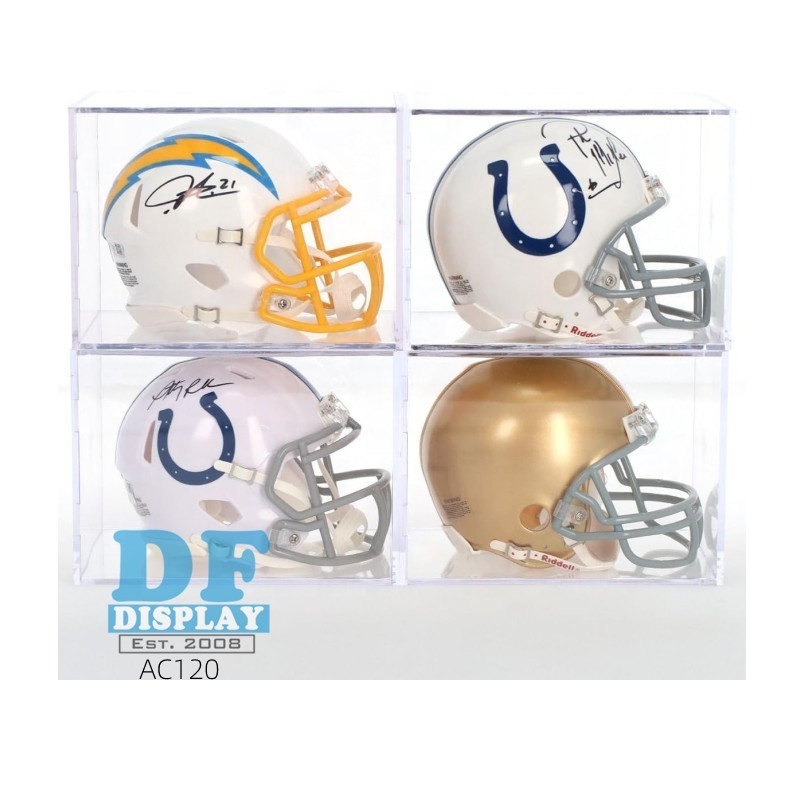 AC120  Sports Collectibles  Acrylic Display Cases for Autographed Balls and Mini Helmets Protective Memorabilia Holder