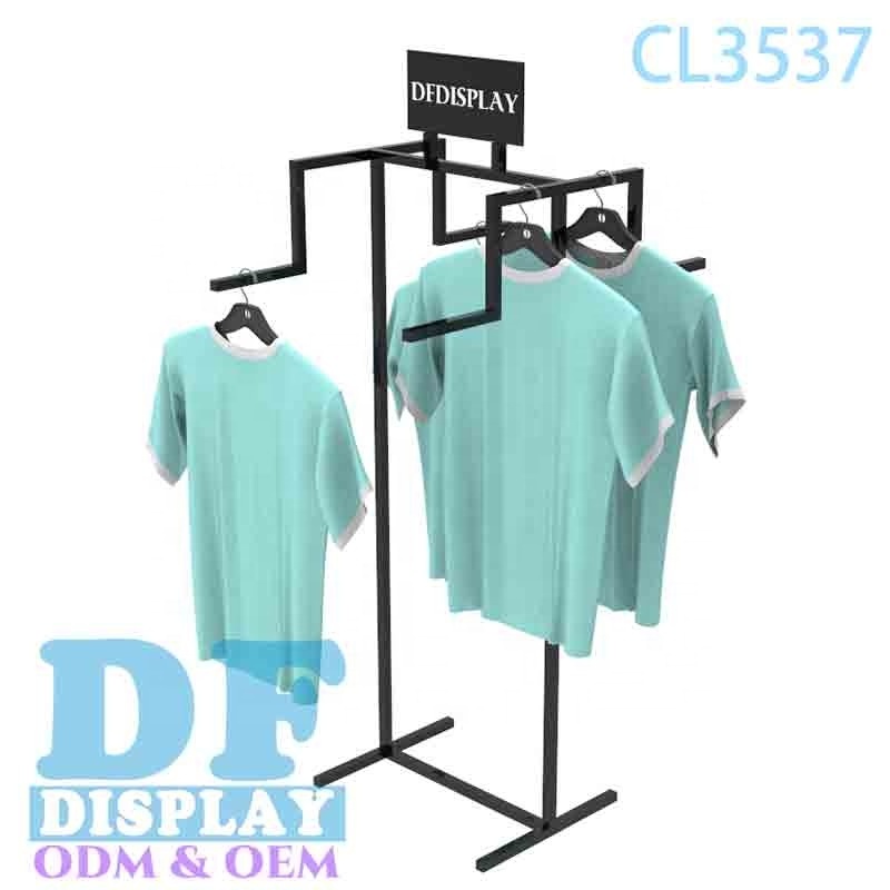 Clothing stand metal garment display rack metal black hanging clothes rack for store clothing store retail garment display rack