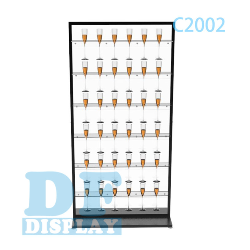 C2002-AB Champagne glass wall holder for wedding champagne cup display champagne boards in metal with  acrylic material