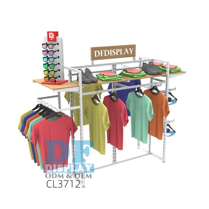 CL3712 Boutique Furniture clothing display rack garment stand for shop store sock T-shirt display rack  metal display