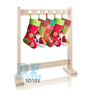 SO103  Christmas Stocking Holder Stand Wooden Floor Standing Christmas Stocking Hanger Holder Christmas Stocking Rack