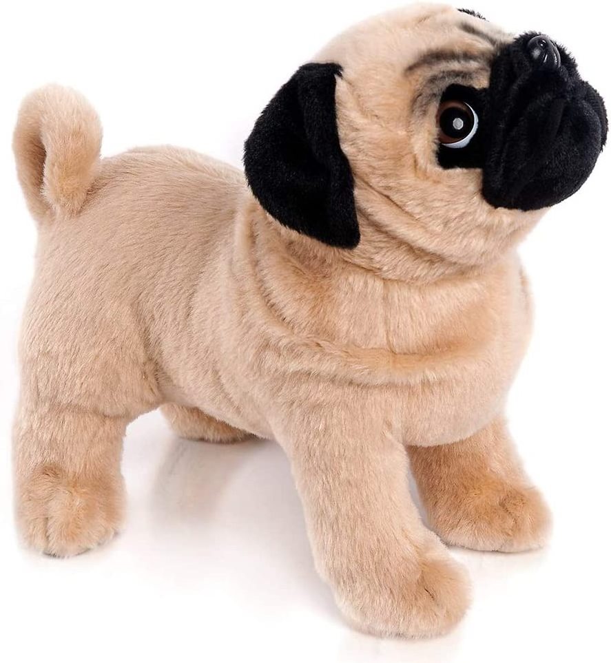 New design logo custom lovely soft plush brown pug puppy dog stuffed animals doll toy gifts for children