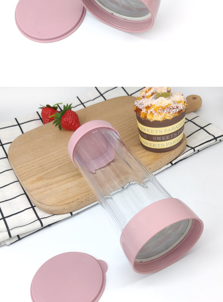 Convenient Baking Tools Plastic Fine Mesh Size Cup Sifter Suger Flour Sieve