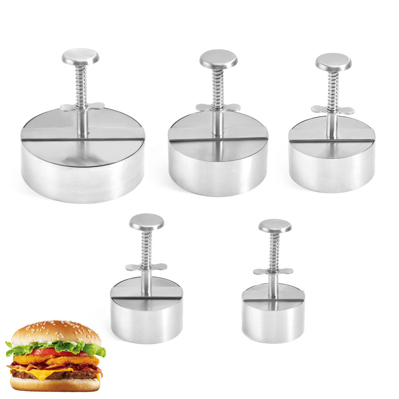 Kitchen Gadget Stainless Steel 304 Hamburger Patty Maker Cooking Mould Meat Press Burger Press Drop Shipping with Low MOQ