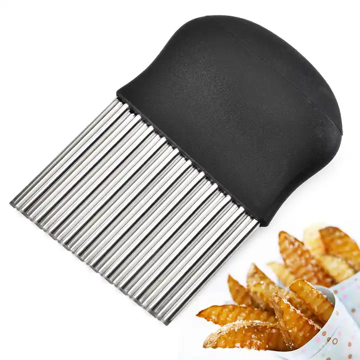 Kitchen Tool Kitchen Potato Crinkle Cutters French Fry Slicer Steel Blade Cutting Tool Vegetable Cutter Knife