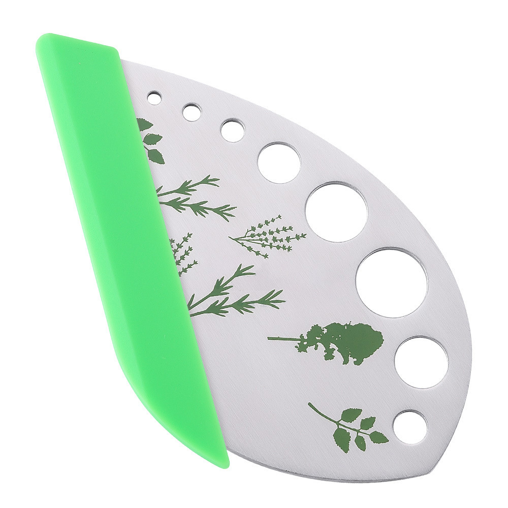 Herb Leaf Stripping Tool Low MOQ Stainless Steel Kitchen Loose Leaf Kale Razor Metal Herb Pealer Cutter 9 Holes Herb Stripper