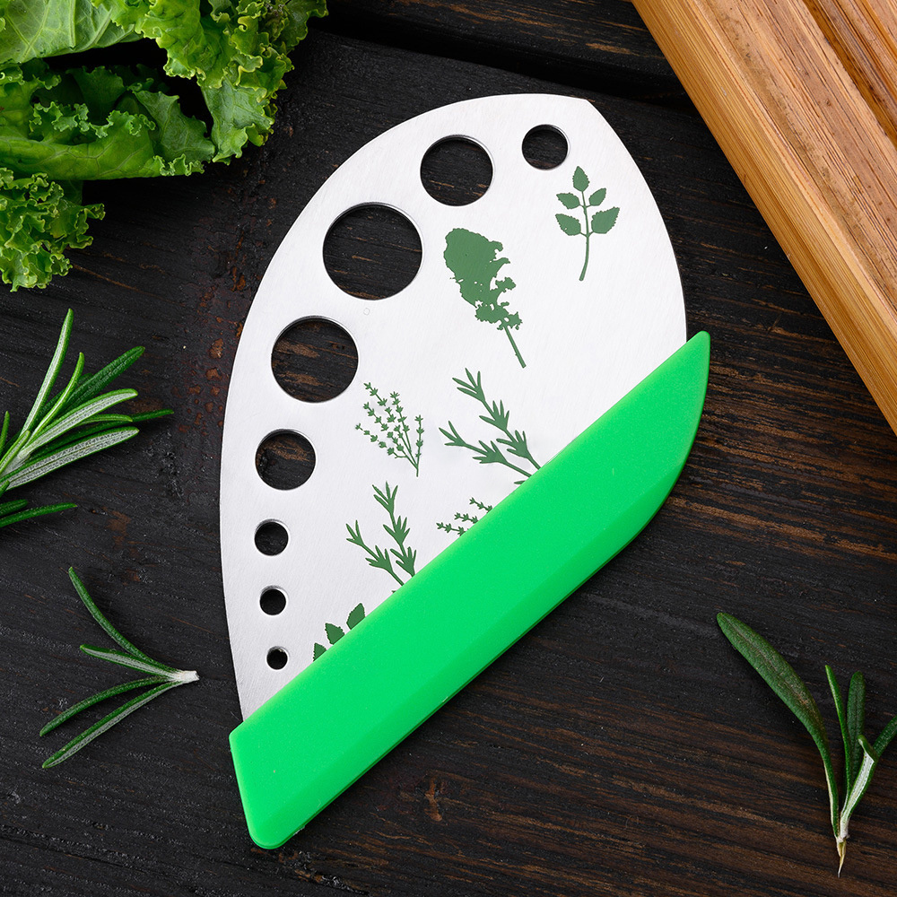 Herb Leaf Stripping Tool Low MOQ Stainless Steel Kitchen Loose Leaf Kale Razor Metal Herb Pealer Cutter 9 Holes Herb Stripper