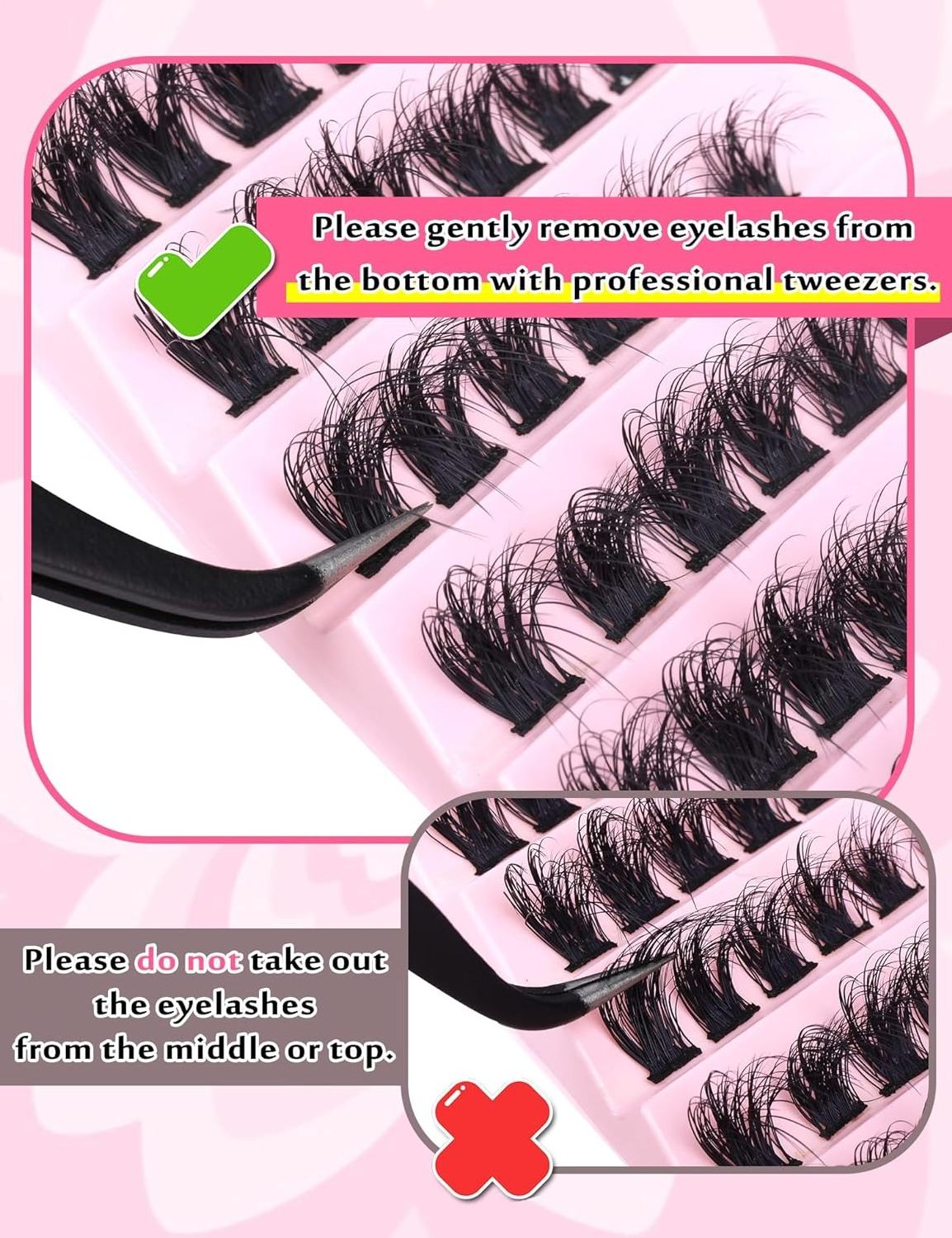 At Home Pre-Bond Technology Superfine Band Diy Segmented Lashes Long Lasting Pre Cut Ribbon Cluster Lashes Self Adhesive eyelash