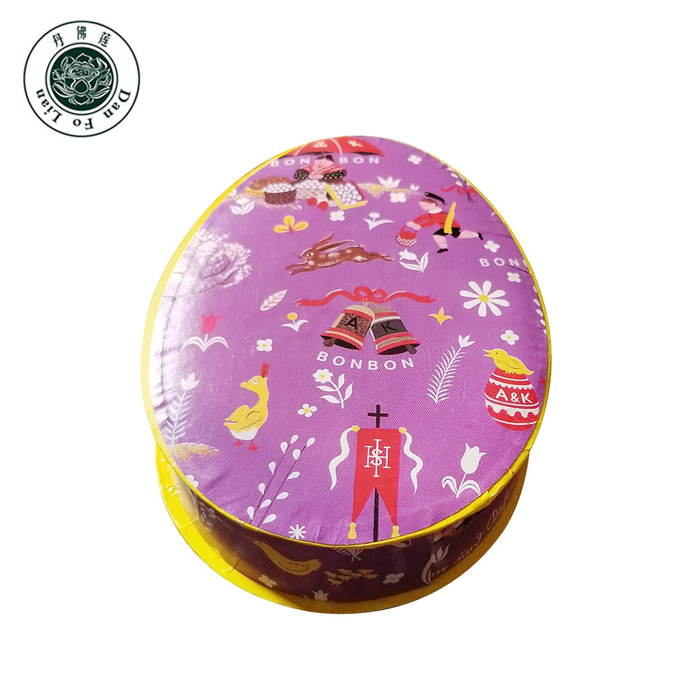 lid and bottom cute small decorative oval packaging box for chocolate custom two pieces paperboard Easter egg shaped box