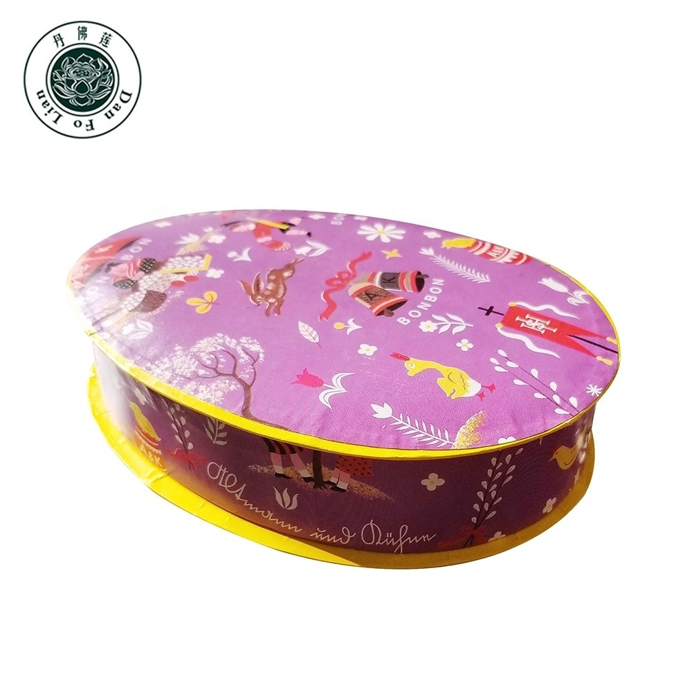 lid and bottom cute small decorative oval packaging box for chocolate custom two pieces paperboard Easter egg shaped box