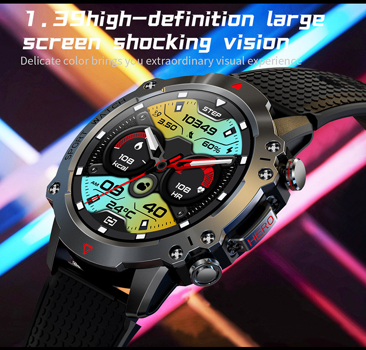 2023 Newest KR10 Outdoor Sport Three Defenses Smartwatch Long Battery Life Fitness Tracker Smart Watch