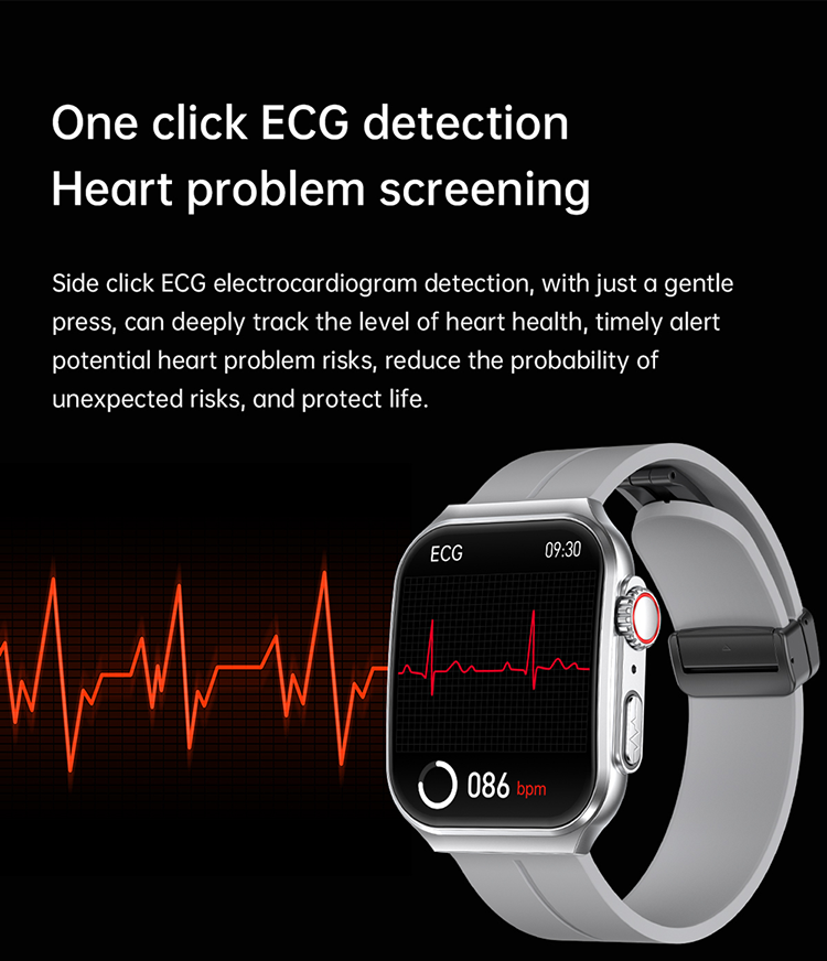 Smart Health Watch 2023 Waterproof Wristband ECG PPG Blood Pressure CE ROHS Blood Testing Smartwatch