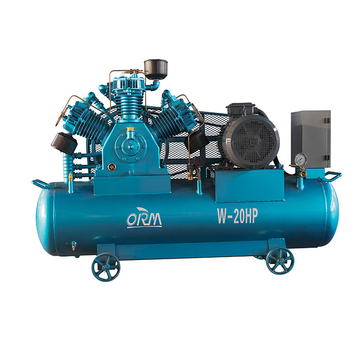 W-20HP 15KW/20HP 380V/60HZ portable piston air compressor 280 liter air tank 3 cylinders factory direct sales