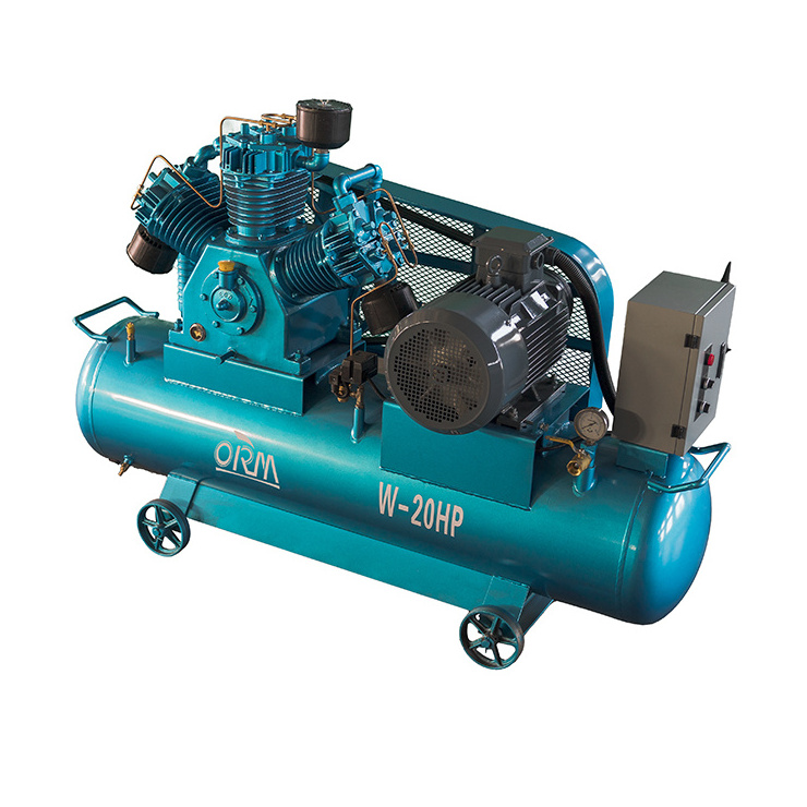 W-20HP 15KW/20HP 380V/60HZ portable piston air compressor 280 liter air tank 3 cylinders factory direct sales