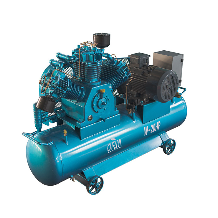 W-20HP 15KW/20HP 380V/60HZ portable piston air compressor 280 liter air tank 3 cylinders factory direct sales