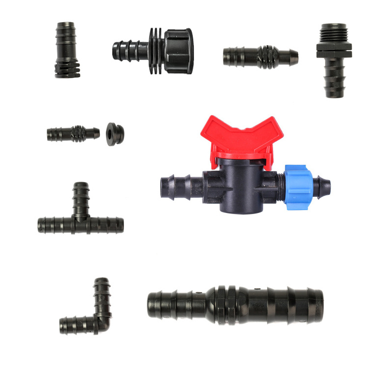 Agriculture Greenhouse Farming Drip Irrigation Pipe Accessories Irrigation Pipe Fittings Tee With Lock