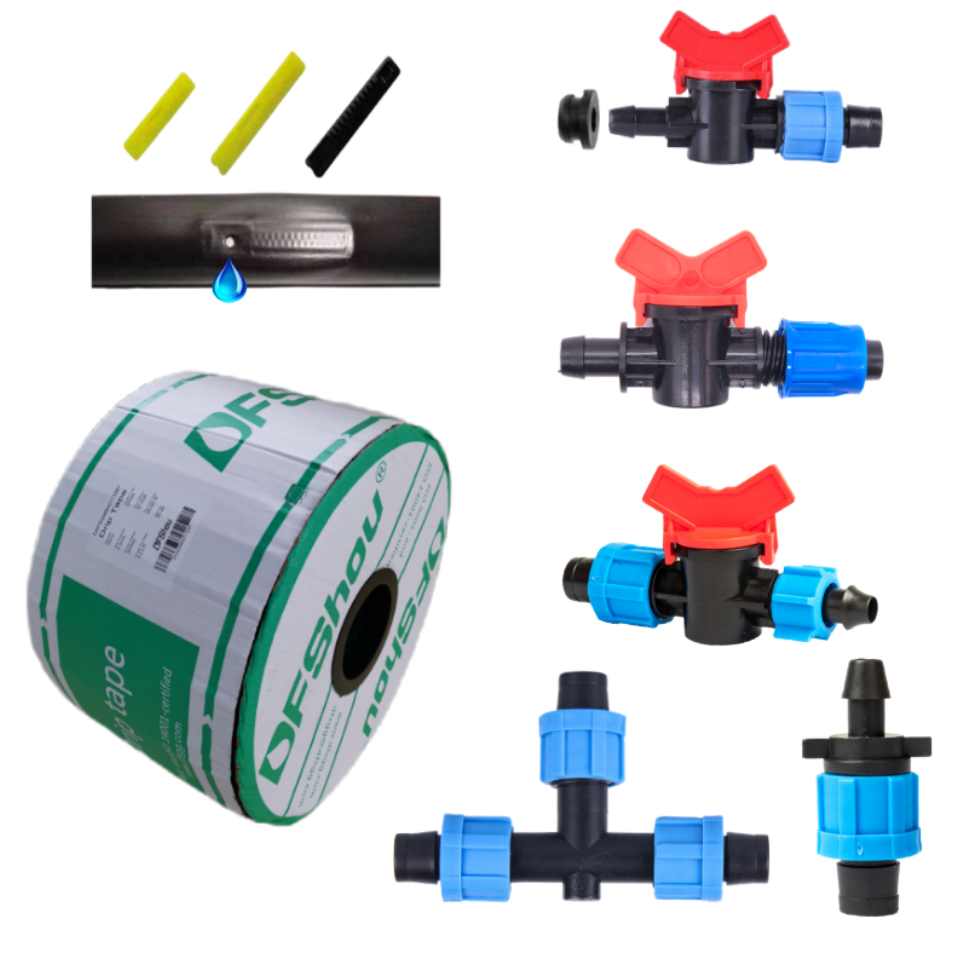 Farm Drip Irrigation System Dripline Offtake Valve Drip Pipe Hose Tape Fittings With Shutoff