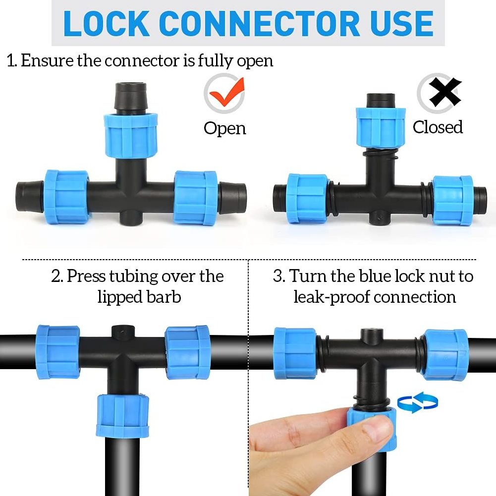 Garden Suppliers Drip Tape Connector Drip Tubing Fittings Compatible With 16 Mm Drip Tape Tubing