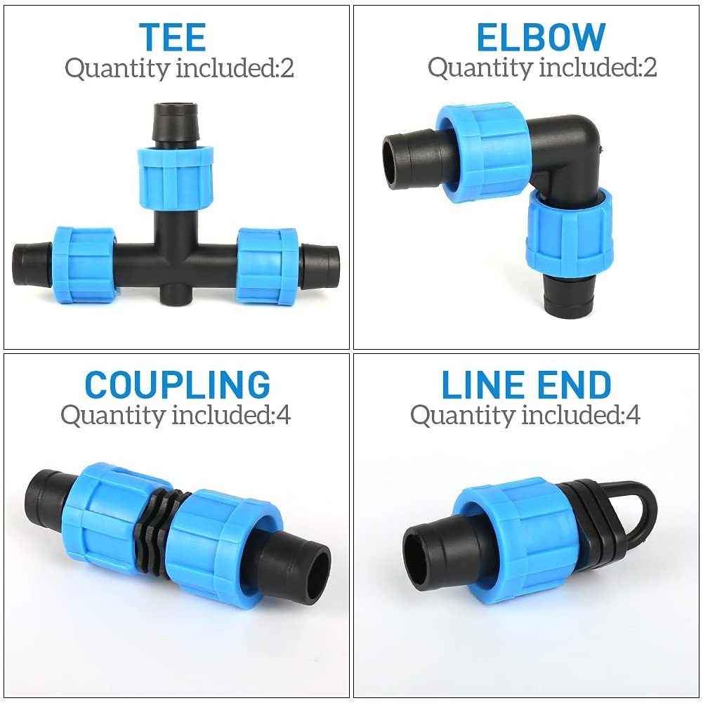 Garden Suppliers Drip Tape Connector Drip Tubing Fittings Compatible With 16 Mm Drip Tape Tubing