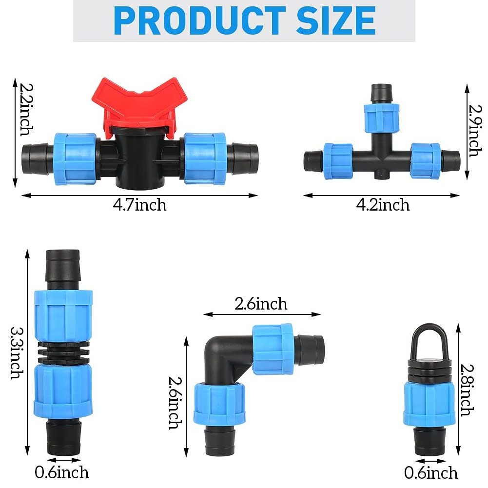 Garden Suppliers Drip Tape Connector Drip Tubing Fittings Compatible With 16 Mm Drip Tape Tubing